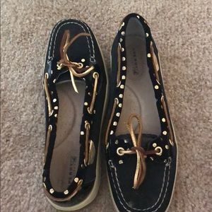 Sperry top sider navy & gold sz 8.5